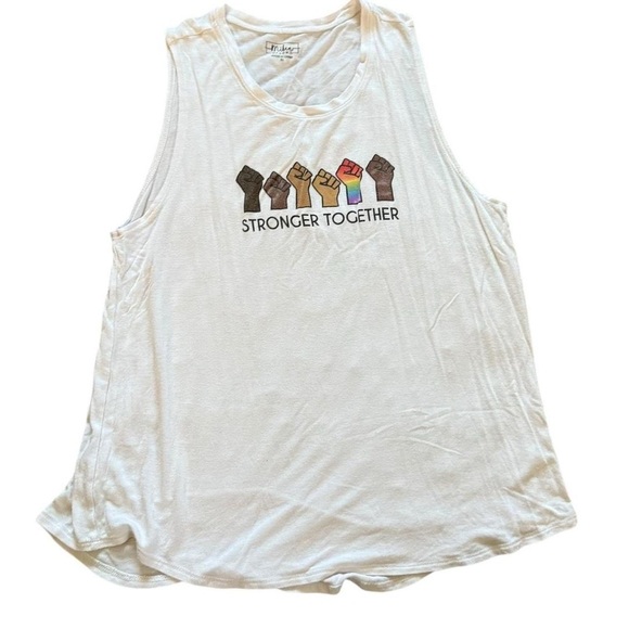 White Tank Top with Graphic Print - Picture 1 of 6